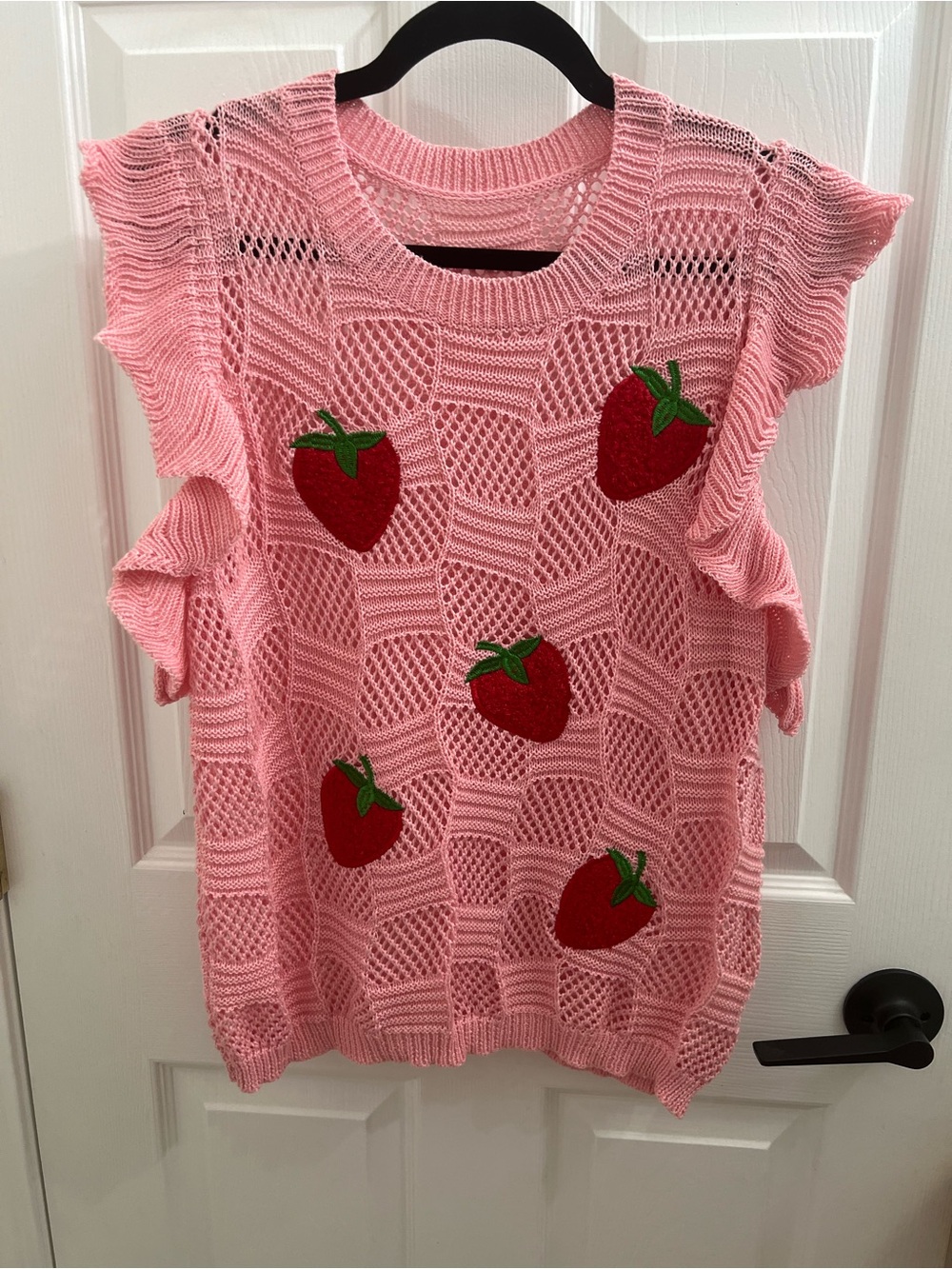 Pink Strawberry Knit Top